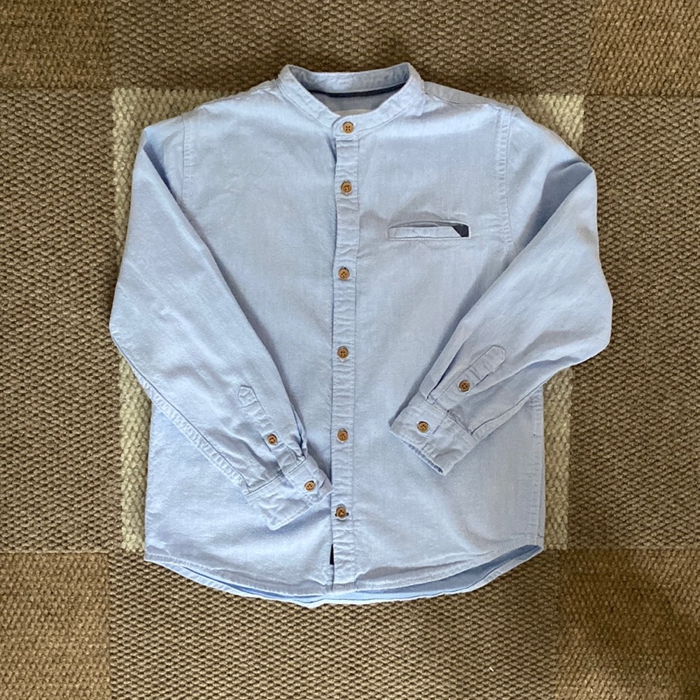 ZARA boys Mandarin collar button down